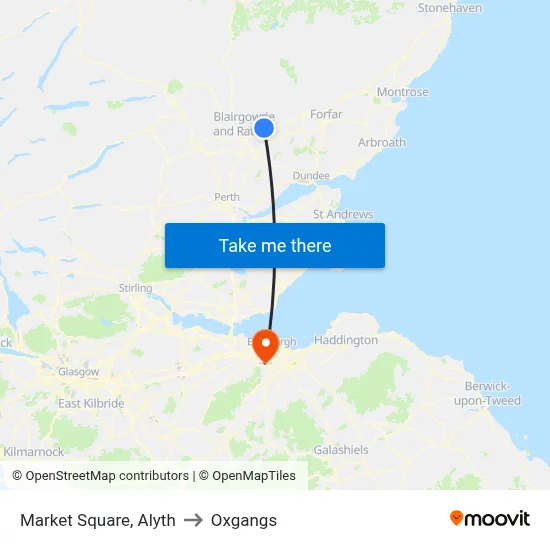 Market Square, Alyth to Oxgangs map