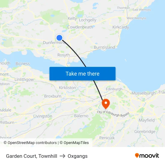 Garden Court, Townhill to Oxgangs map
