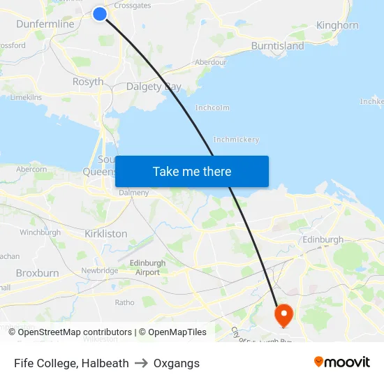 Halbeath Retail Park, Halbeath to Oxgangs map