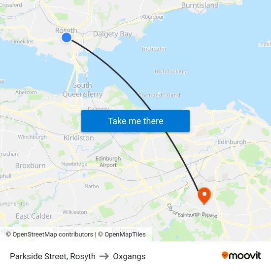 Parkside Street, Rosyth to Oxgangs map