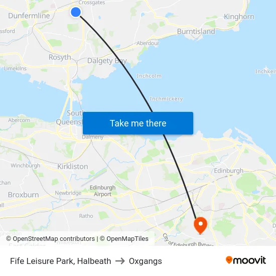 Fife Leisure Park, Halbeath to Oxgangs map