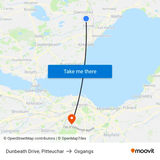 Dunbeath Drive, Pitteuchar to Oxgangs map