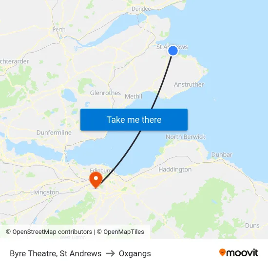Byre Theatre, St Andrews to Oxgangs map