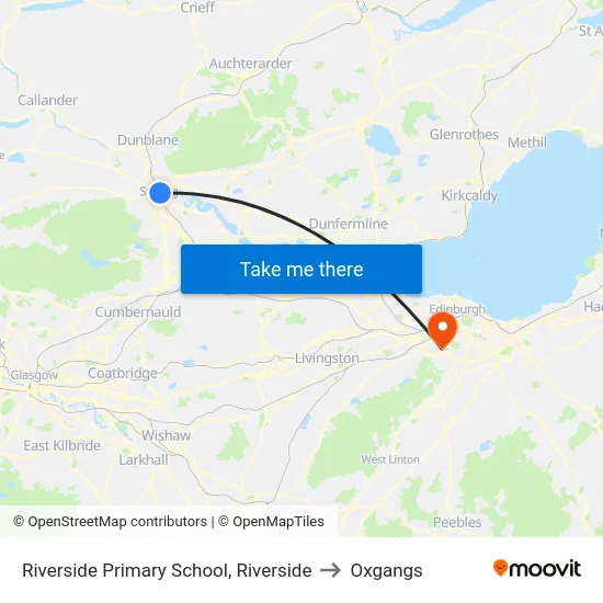 Riverside Primary School, Riverside to Oxgangs map