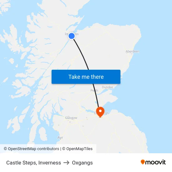 Castle Steps, Inverness to Oxgangs map
