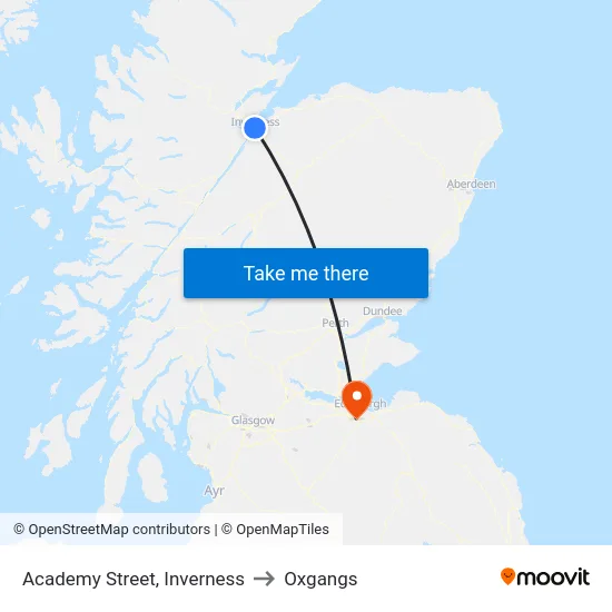 Academy Street, Inverness to Oxgangs map