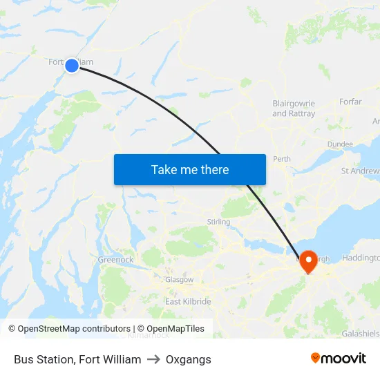 Bus Station, Fort William to Oxgangs map