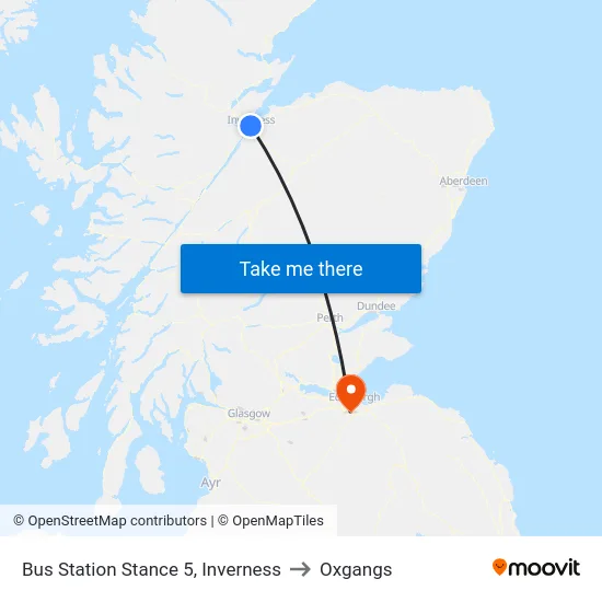 Bus Station Stance 5, Inverness to Oxgangs map
