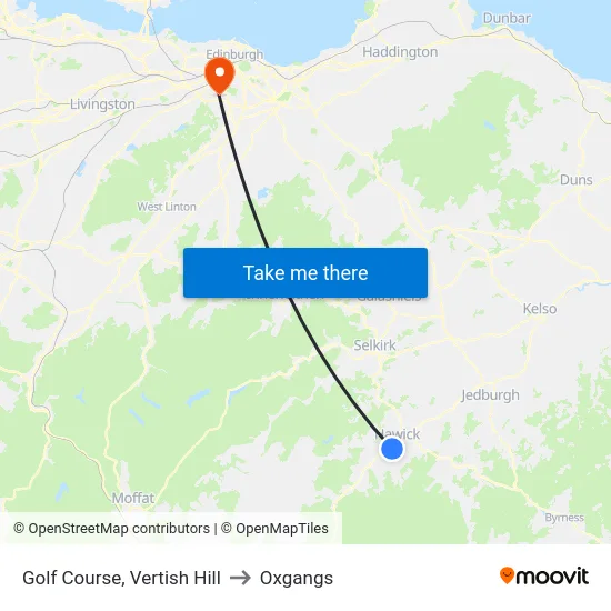 Golf Course, Vertish Hill to Oxgangs map
