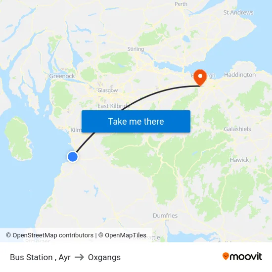 Ayr Bus Station, Ayr to Oxgangs map