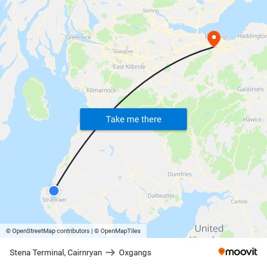 Stena Terminal, Cairnryan to Oxgangs map