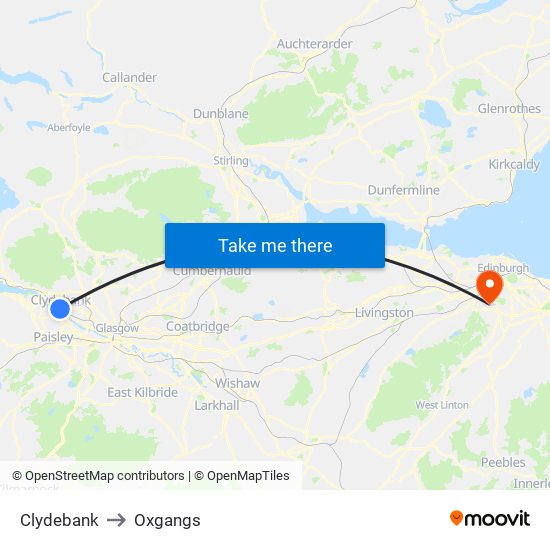 Clydebank to Oxgangs map
