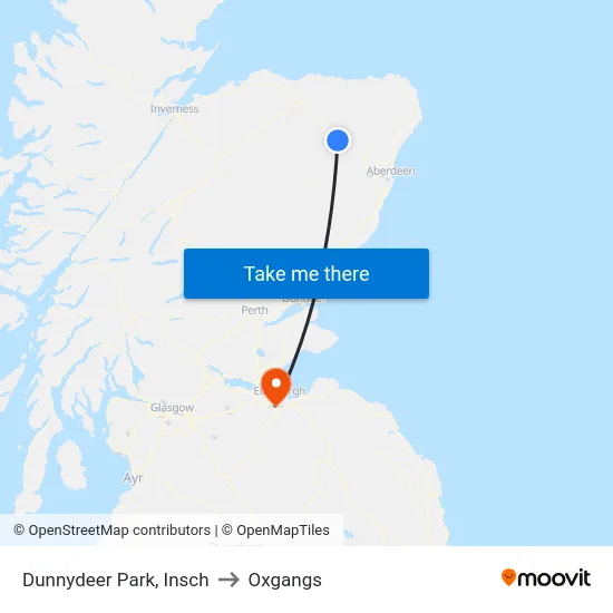 Dunnydeer Park, Insch to Oxgangs map