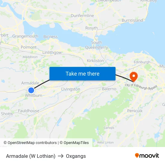 Armadale (W Lothian) to Oxgangs map