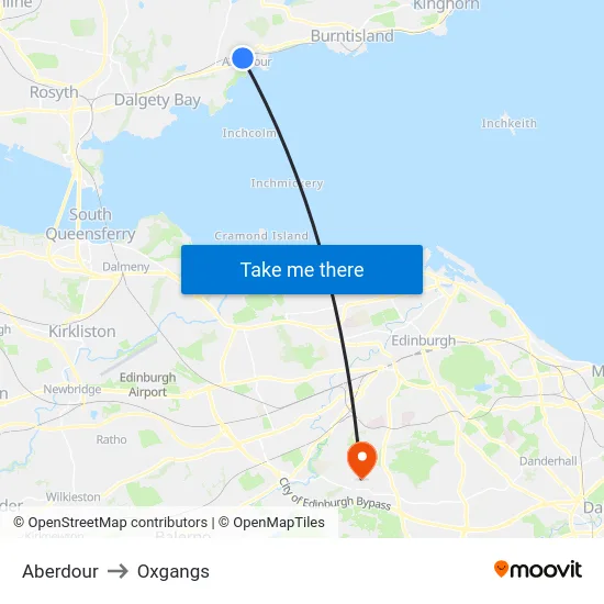 Aberdour to Oxgangs map