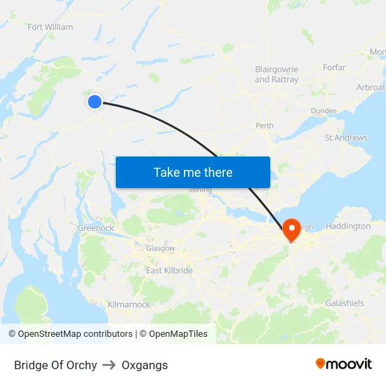 Bridge Of Orchy to Oxgangs map