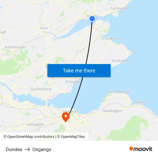 Dundee to Oxgangs map