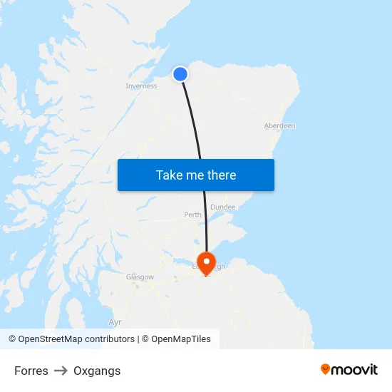 Forres to Oxgangs map
