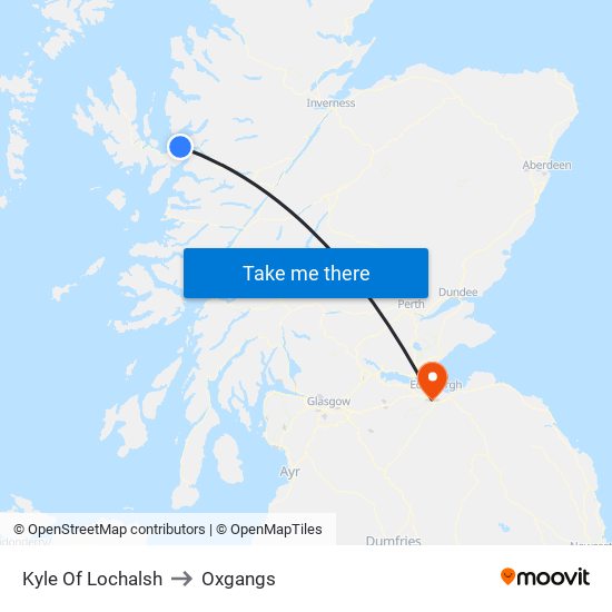 Kyle Of Lochalsh to Oxgangs map