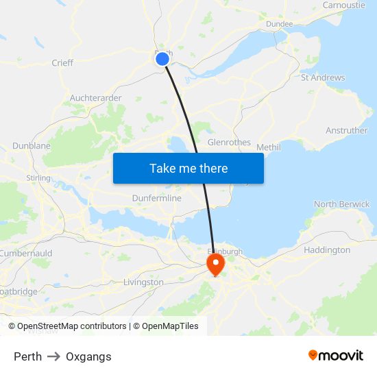 Perth to Oxgangs map