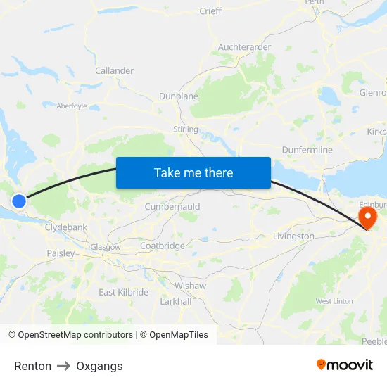 Renton to Oxgangs map