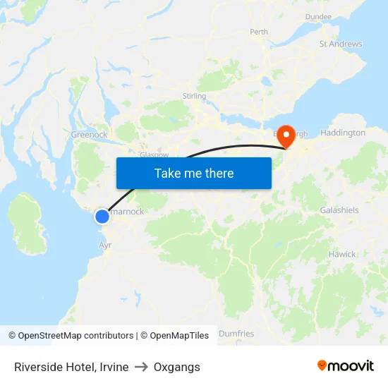 Riverside Hotel, Irvine to Oxgangs map