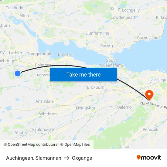 Auchingean, Slamannan to Oxgangs map