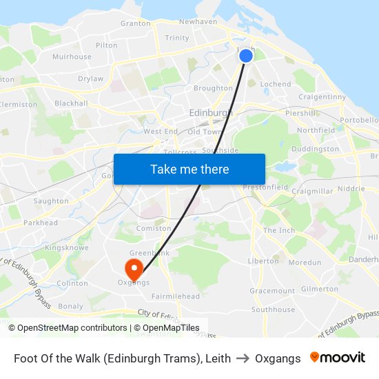 Foot Of the Walk (Edinburgh Trams), Leith to Oxgangs map