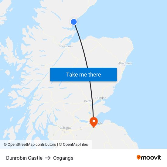 Dunrobin Castle to Oxgangs map