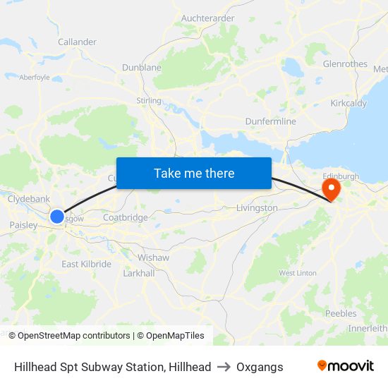 Hillhead Spt Subway Station, Hillhead to Oxgangs map