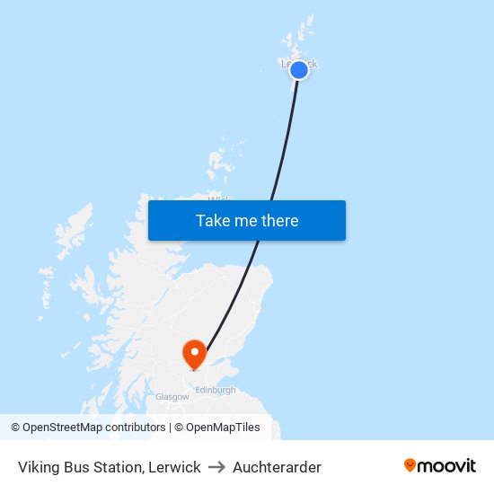 Viking Bus Station, Lerwick to Auchterarder map