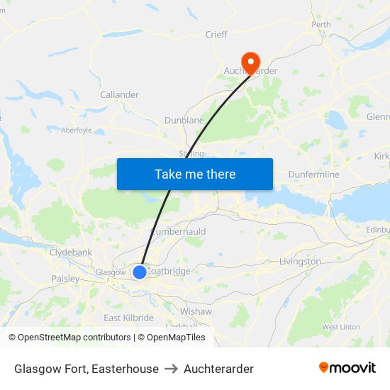 Glasgow Fort, Easterhouse to Auchterarder map