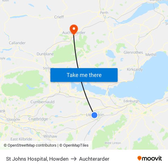 St Johns Hospital, Howden to Auchterarder map