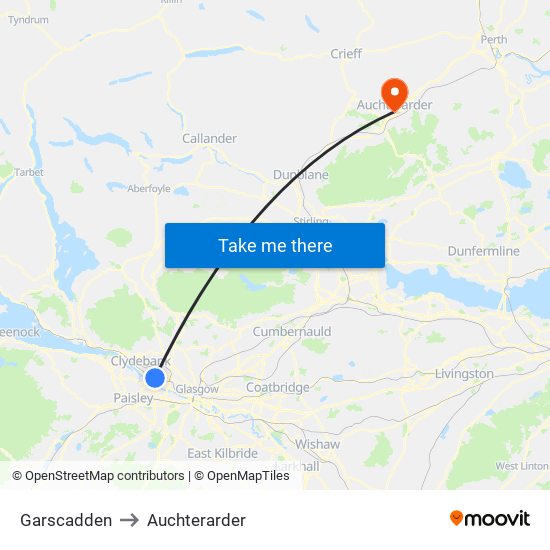 Garscadden to Auchterarder map