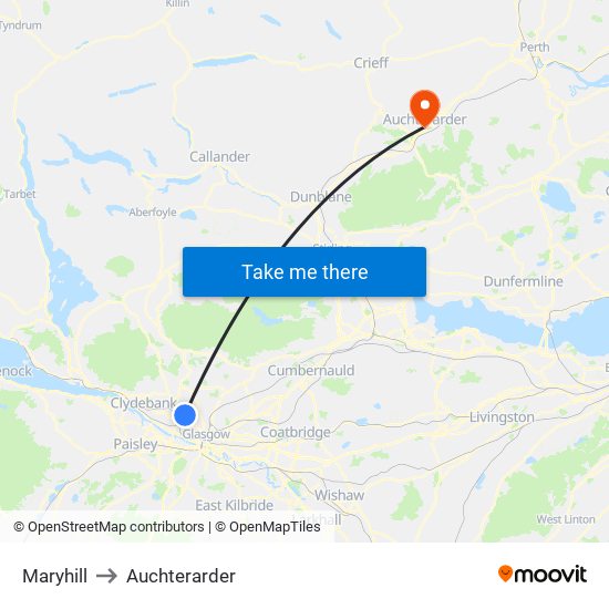 Maryhill to Auchterarder map