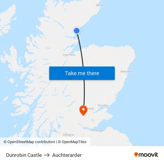 Dunrobin Castle to Auchterarder map