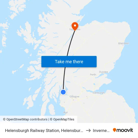 Helensburgh Railway Station, Helensburgh to Inverness map