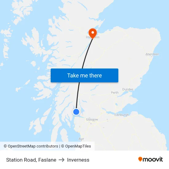 Station Road, Faslane to Inverness map