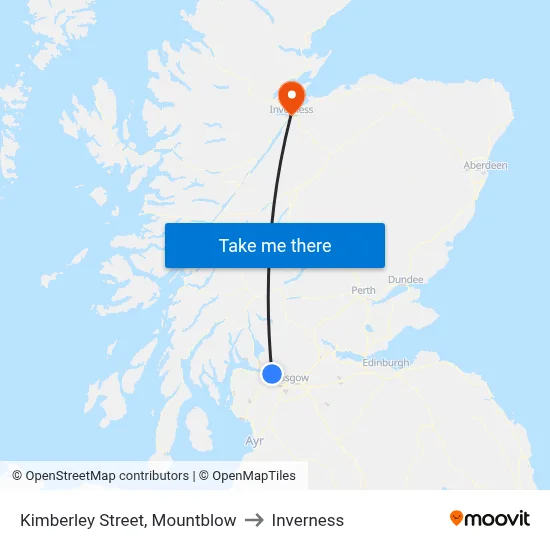 Kimberley Street, Mountblow to Inverness map