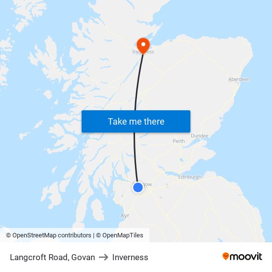 Langcroft Road, Govan to Inverness map