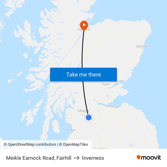 Meikle Earnock Road, Fairhill to Inverness map