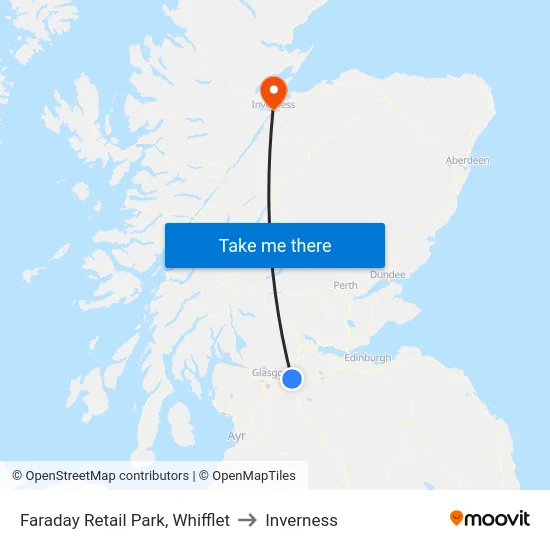 Faraday Retail Park, Whifflet to Inverness map