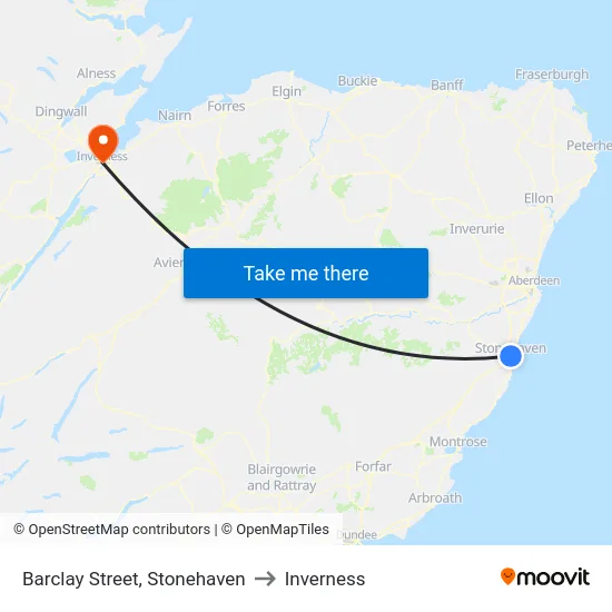 Barclay Street, Stonehaven to Inverness map