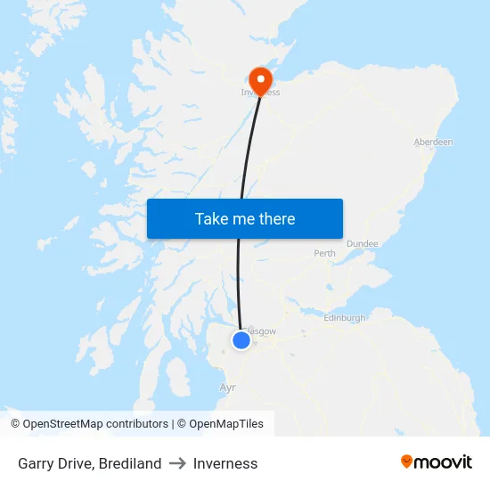Garry Drive, Brediland to Inverness map
