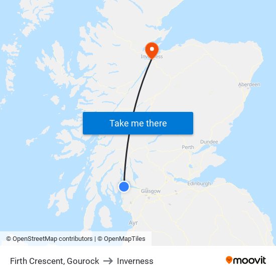 Firth Crescent, Gourock to Inverness map