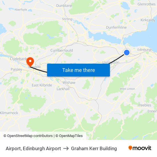 Airport, Edinburgh Airport to Graham Kerr Building map