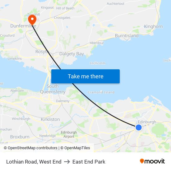 Lothian Road, West End to East End Park map