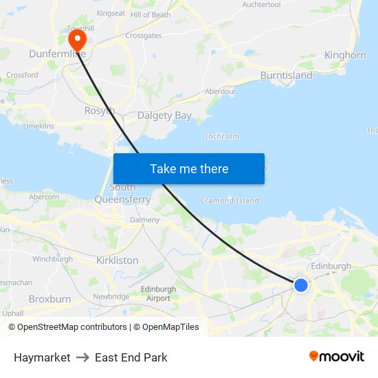 Haymarket to East End Park map