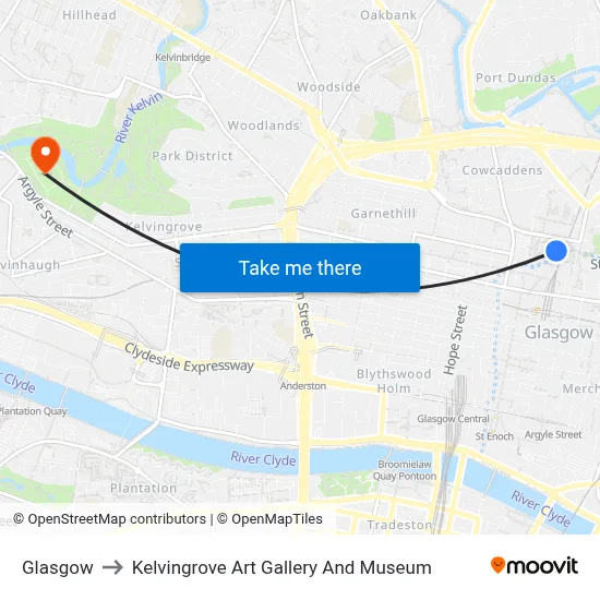 Glasgow to Kelvingrove Art Gallery And Museum with public transportation