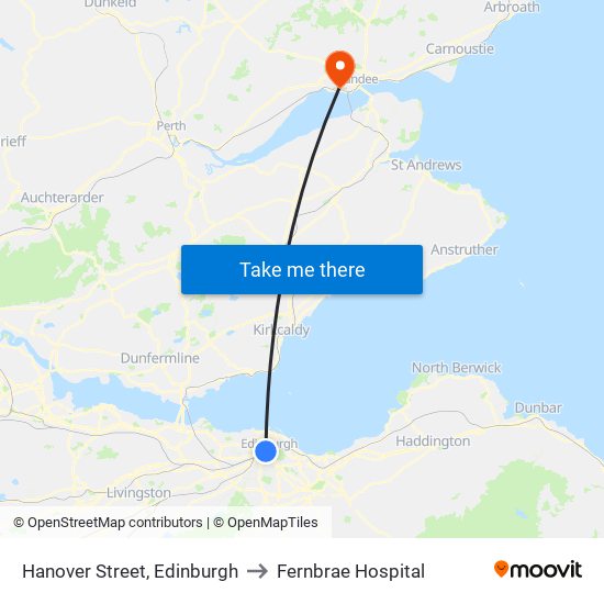 Hanover Street, Edinburgh to Fernbrae Hospital map